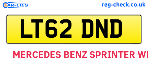 LT62DND are the vehicle registration plates.