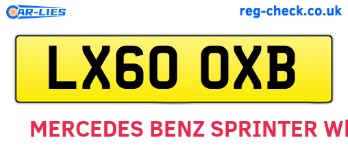 LX60OXB are the vehicle registration plates.