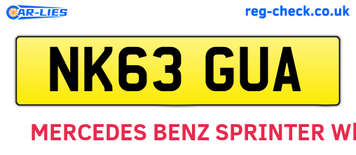NK63GUA are the vehicle registration plates.