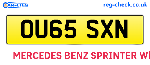 OU65SXN are the vehicle registration plates.