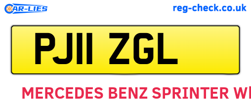 PJ11ZGL are the vehicle registration plates.