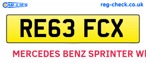 RE63FCX are the vehicle registration plates.