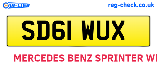 SD61WUX are the vehicle registration plates.