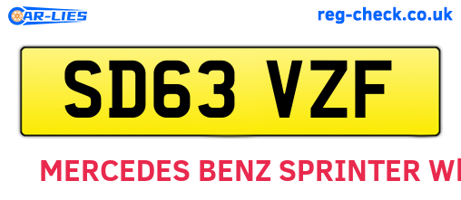SD63VZF are the vehicle registration plates.