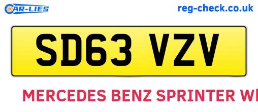 SD63VZV are the vehicle registration plates.