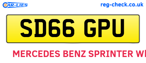 SD66GPU are the vehicle registration plates.