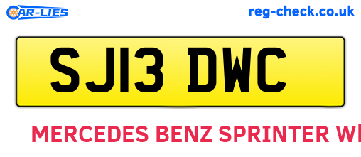 SJ13DWC are the vehicle registration plates.