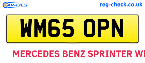 WM65OPN are the vehicle registration plates.