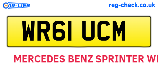 WR61UCM are the vehicle registration plates.