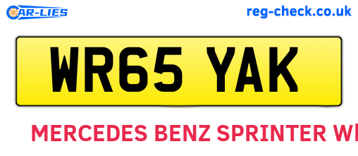 WR65YAK are the vehicle registration plates.