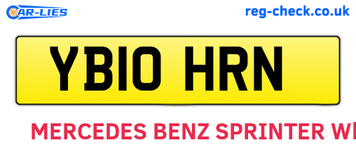 YB10HRN are the vehicle registration plates.