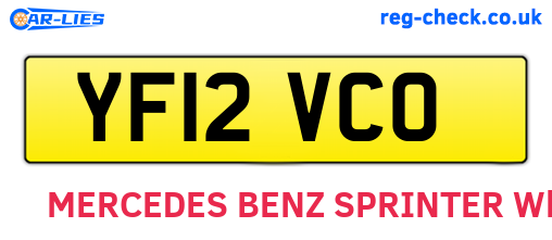 YF12VCO are the vehicle registration plates.