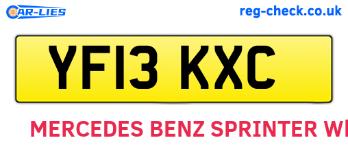 YF13KXC are the vehicle registration plates.