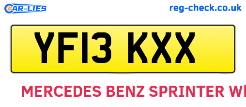YF13KXX are the vehicle registration plates.