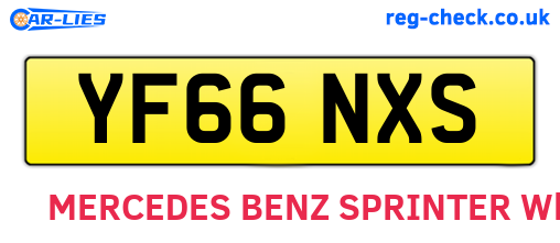 YF66NXS are the vehicle registration plates.