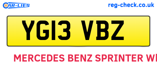 YG13VBZ are the vehicle registration plates.