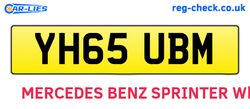 YH65UBM are the vehicle registration plates.