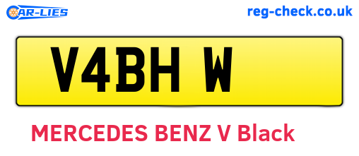 V4BHW are the vehicle registration plates.