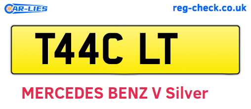 T44CLT are the vehicle registration plates.