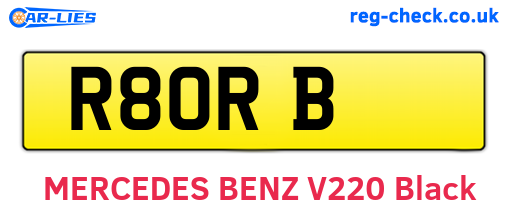 R8ORB are the vehicle registration plates.