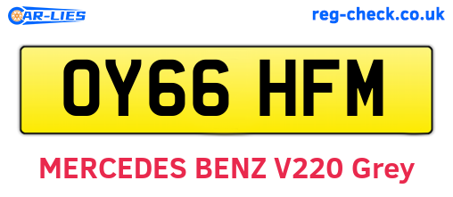 OY66HFM are the vehicle registration plates.