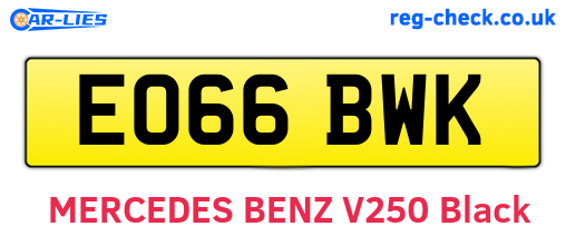 EO66BWK are the vehicle registration plates.