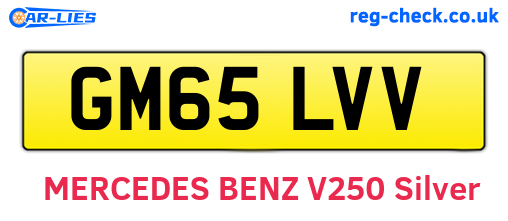 GM65LVV are the vehicle registration plates.