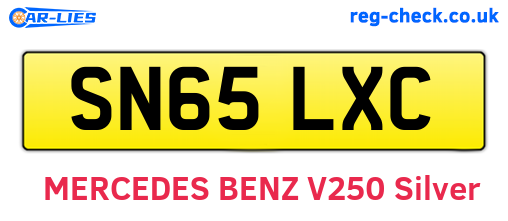 SN65LXC are the vehicle registration plates.