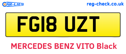 FG18UZT are the vehicle registration plates.