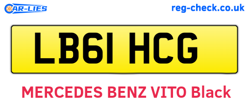 LB61HCG are the vehicle registration plates.