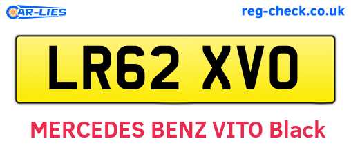LR62XVO are the vehicle registration plates.