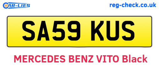 SA59KUS are the vehicle registration plates.