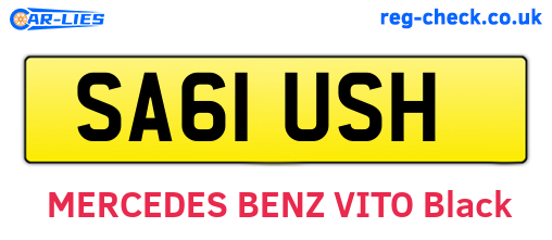 SA61USH are the vehicle registration plates.