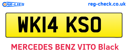 WK14KSO are the vehicle registration plates.