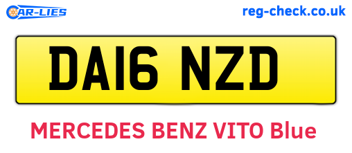 DA16NZD are the vehicle registration plates.