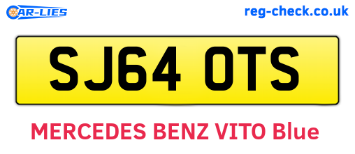 SJ64OTS are the vehicle registration plates.