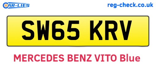 SW65KRV are the vehicle registration plates.