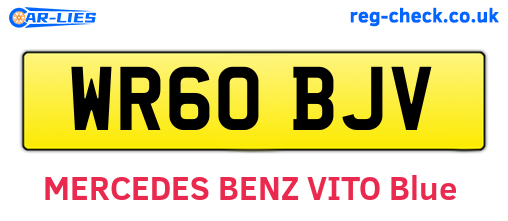 WR60BJV are the vehicle registration plates.