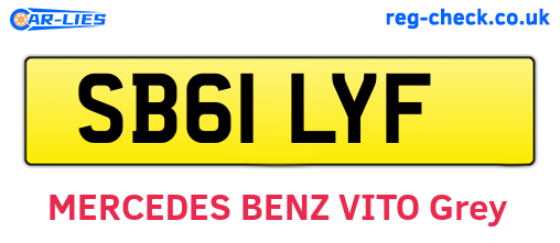 SB61LYF are the vehicle registration plates.