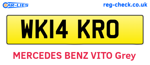 WK14KRO are the vehicle registration plates.