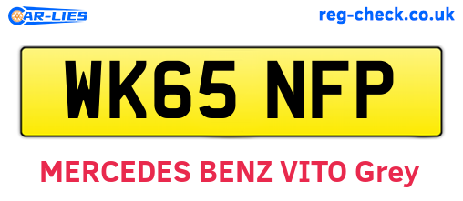 WK65NFP are the vehicle registration plates.