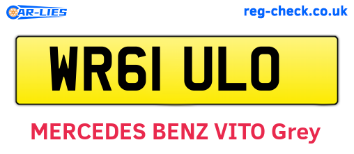 WR61ULO are the vehicle registration plates.