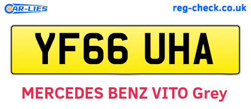 YF66UHA are the vehicle registration plates.