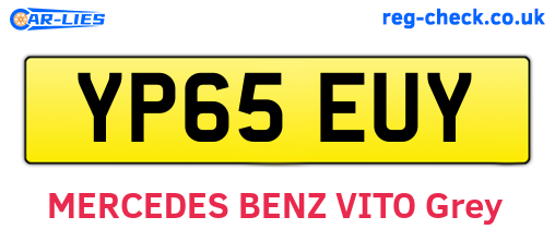 YP65EUY are the vehicle registration plates.