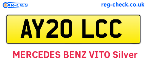 AY20LCC are the vehicle registration plates.