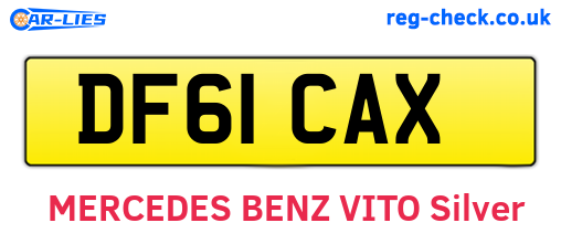 DF61CAX are the vehicle registration plates.