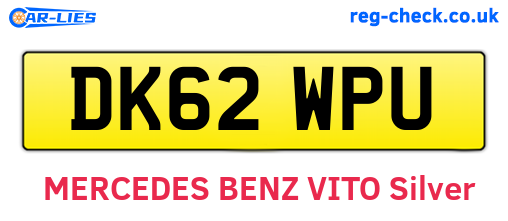 DK62WPU are the vehicle registration plates.