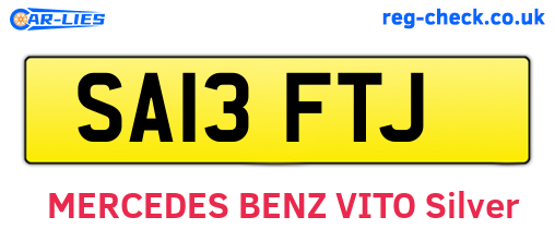 SA13FTJ are the vehicle registration plates.
