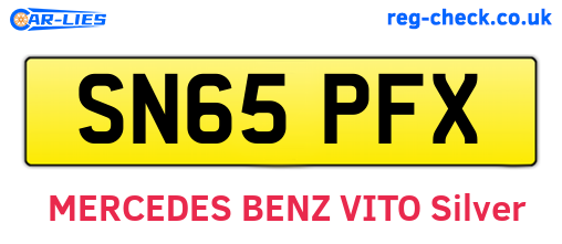 SN65PFX are the vehicle registration plates.