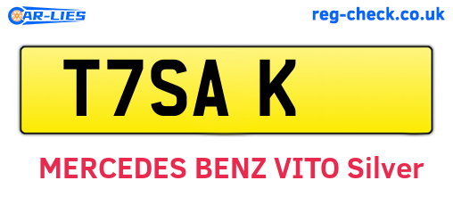 T7SAK are the vehicle registration plates.